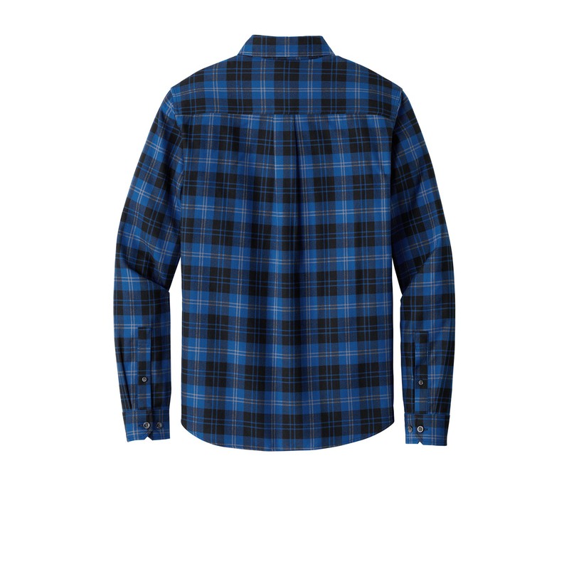 HB Eddie Bauer® Long Sleeve Favorite Flannel Plaid Shirt - Cobalt Tartan