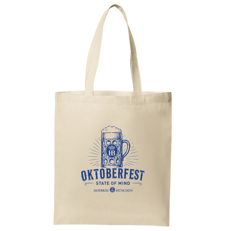 HB Oktoberfest State of Mind Cotton Canvas Tote - Natural