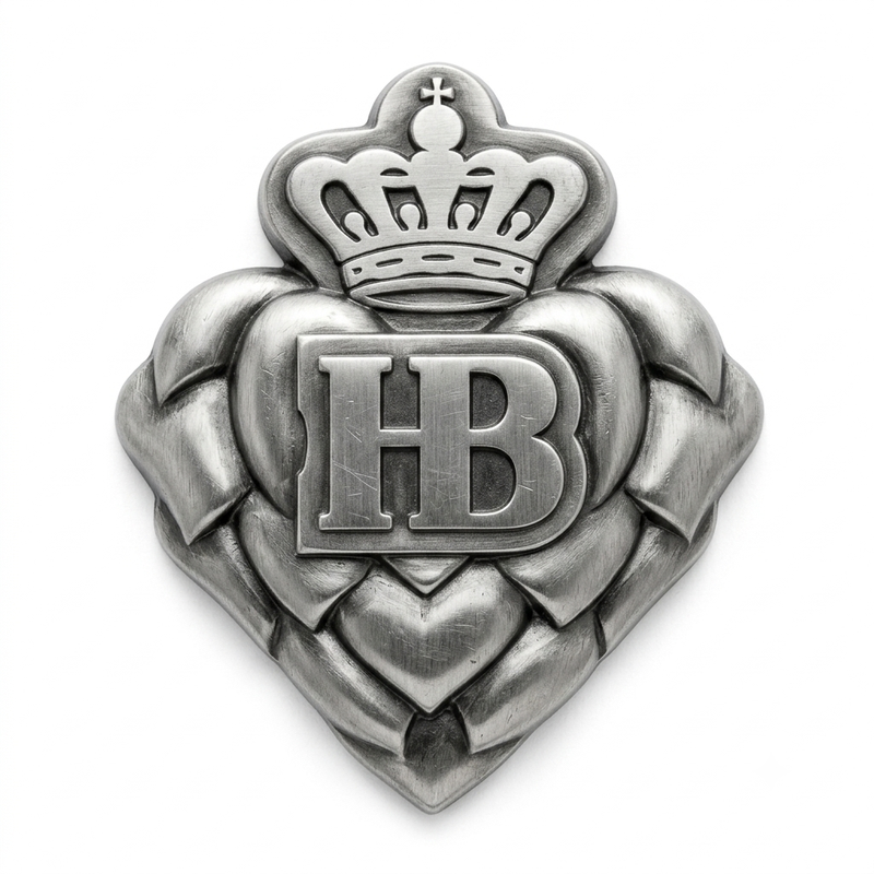 HB Pin "Hopfen HB", antik-silber - Silver