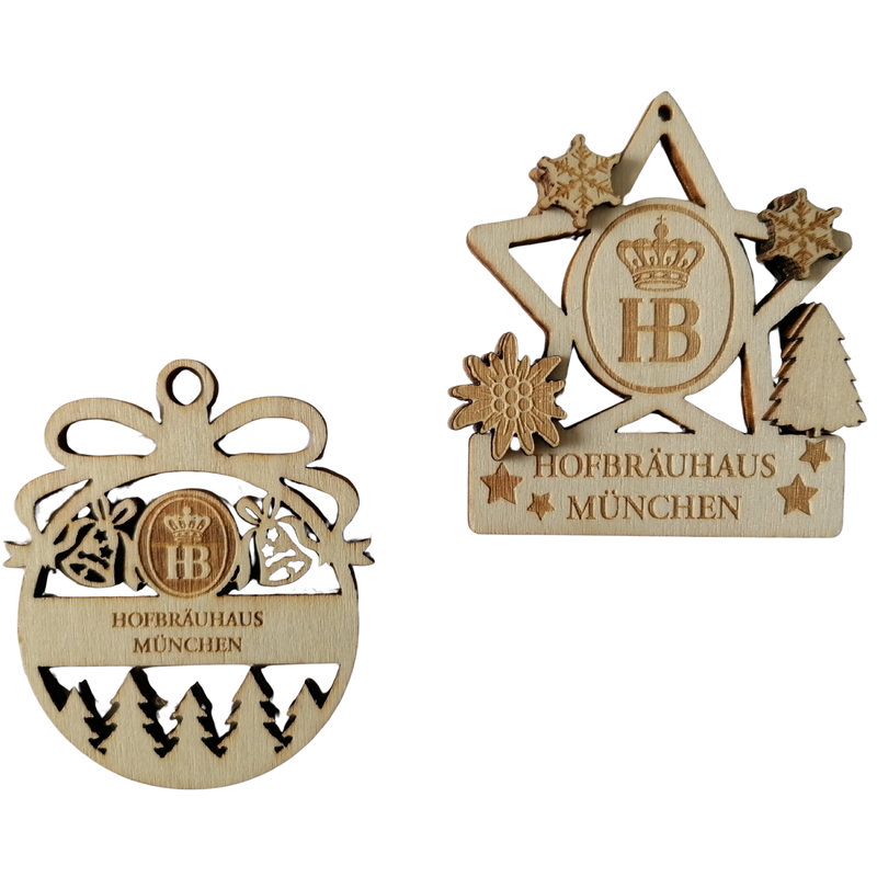 HB Christmas Tree Decoration Pendant Set of 2 "Christmas"