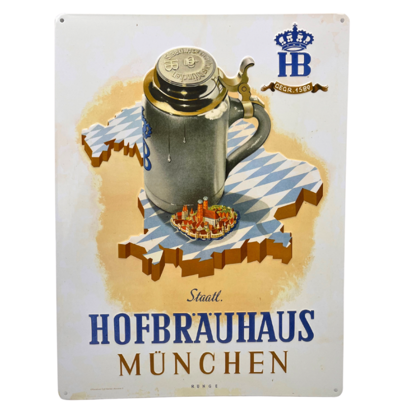 Hofbräuhaus München Metallschild Bierheimat