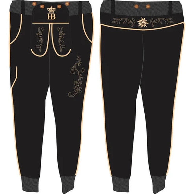 HB LEDERHOSEN SWEATPANTS LADIES - BLACK