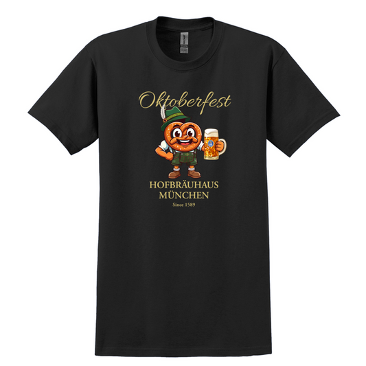 HB OKTOBERFEST ULTRA COTTON TEE-SHIRT - PRETZEL HEAD - BLACK
