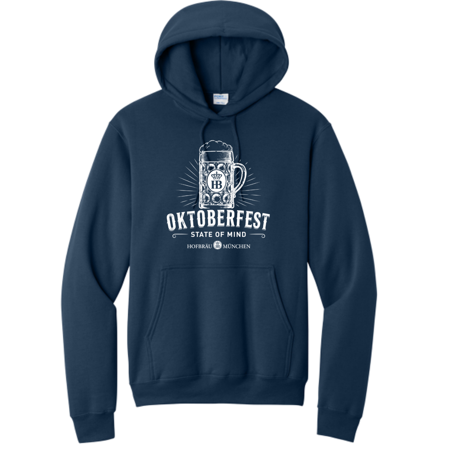HB Oktoberfest State of Mind Port & Co Hoodie - Navy