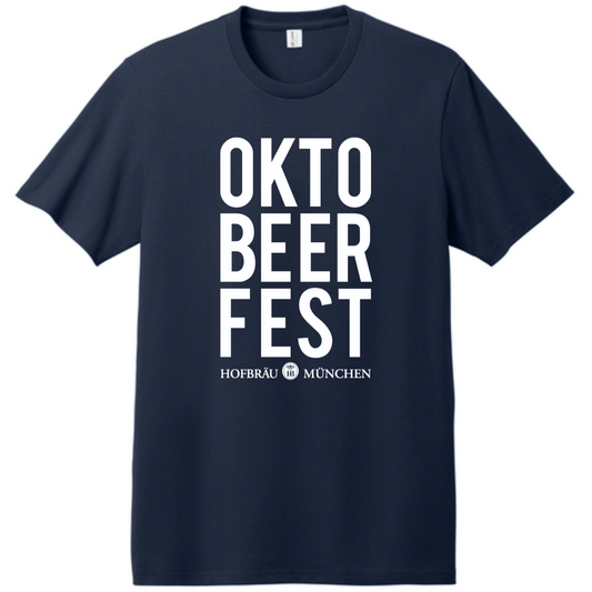 HB OKTO-BEER-FEST Stacked T-shirt - Night Sky Navy