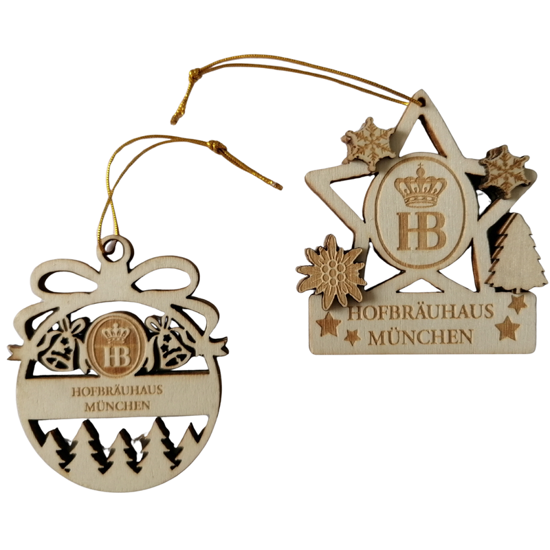 HB Christmas Tree Decoration Pendant Set of 2 "Christmas"