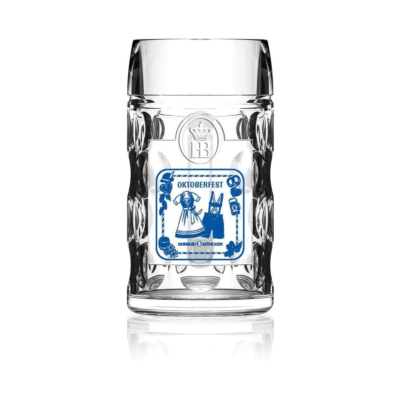 HB München Glass mug "Isarseidel Oktoberfest", 1 liter