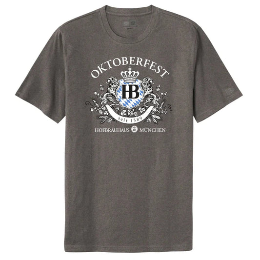 HB OKTOBERFEST LION T-SHIRT - New Era ® Tri-Blend Tee -Shadow Grey