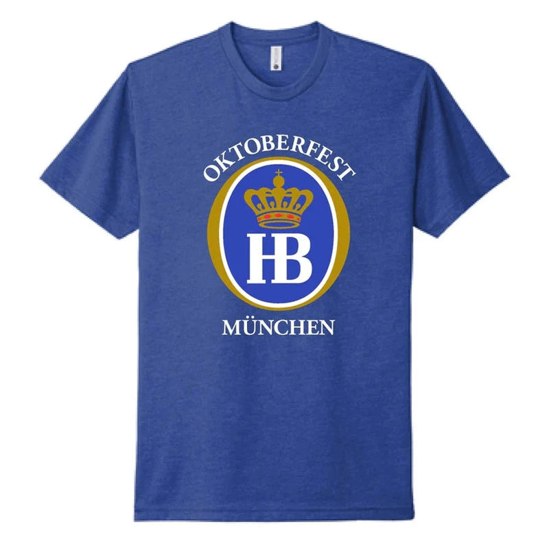 HB OKTOBERFEST NEXT LEVEL ROYAL BLUE HB 4-COLOR LOGO PRINT T-SHIRT