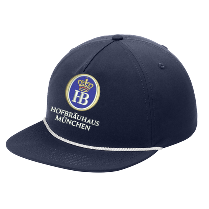 Hofbräuhaus München 5-Panel Poly Rope Cap - River Blue Navy/ White