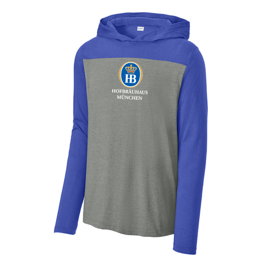 Hofbräuhaus München Long Sleeve Hoodie Tee - True Royal/ Vintage Heather