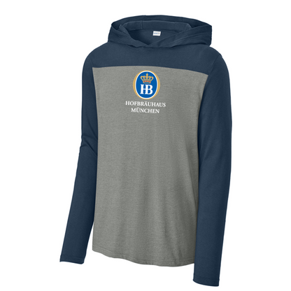 Hofbräuhaus München Long Sleeve Hoodie Tee - True Navy/ Vintage Heather