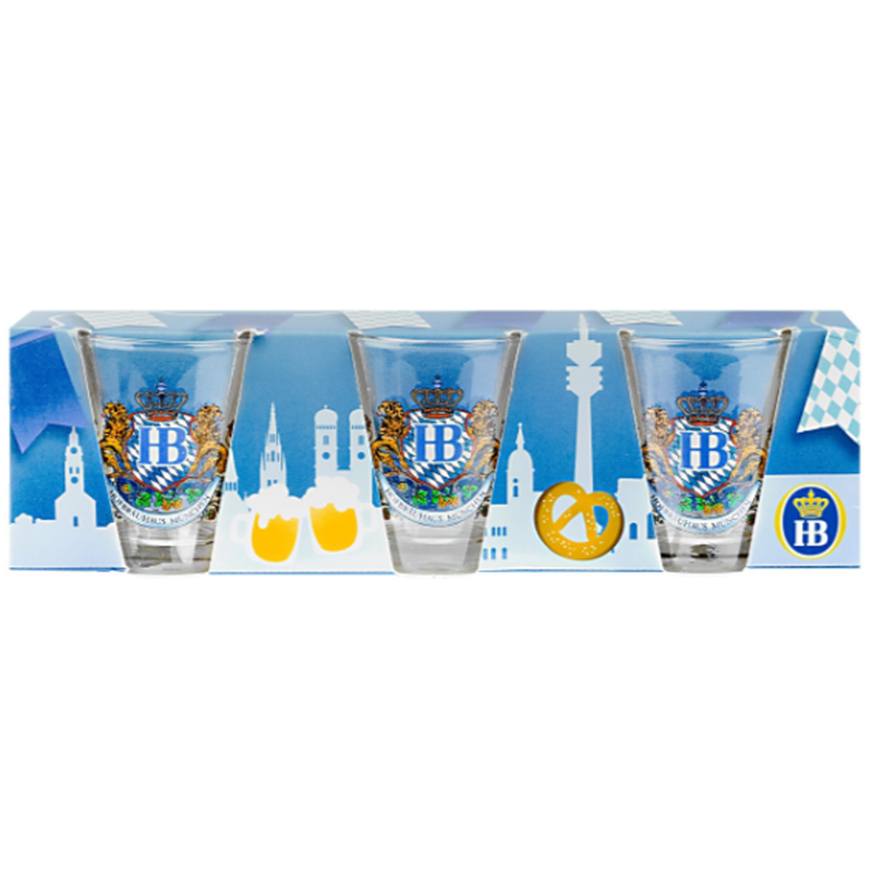 Hofbräuhaus München Shot Glass Set "Löwendekor" 0,04 L