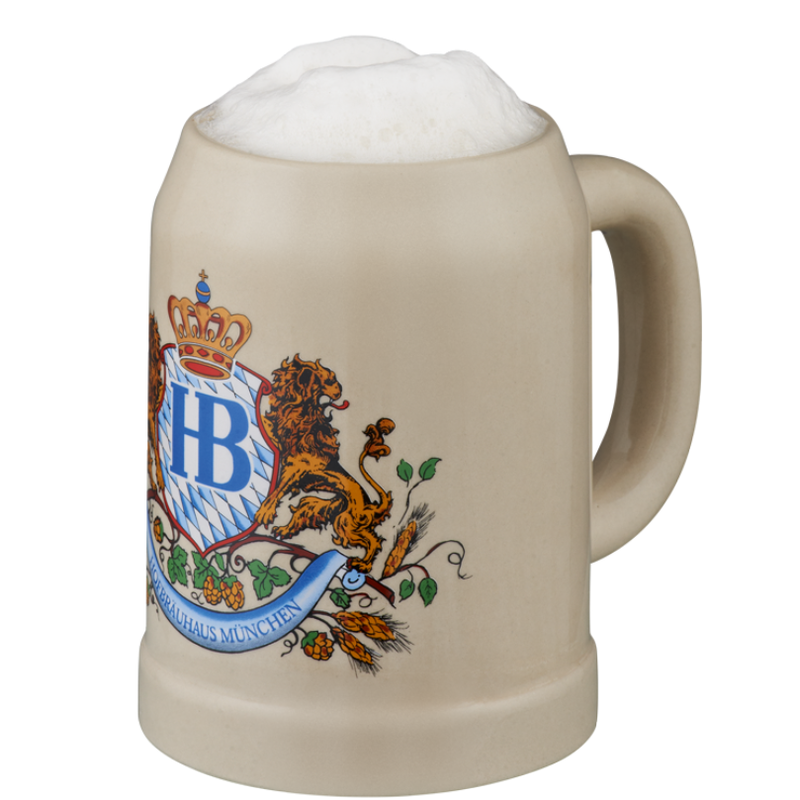 Hofbräuhaus München Stein "Löwendekor" without Lid 0,5 L