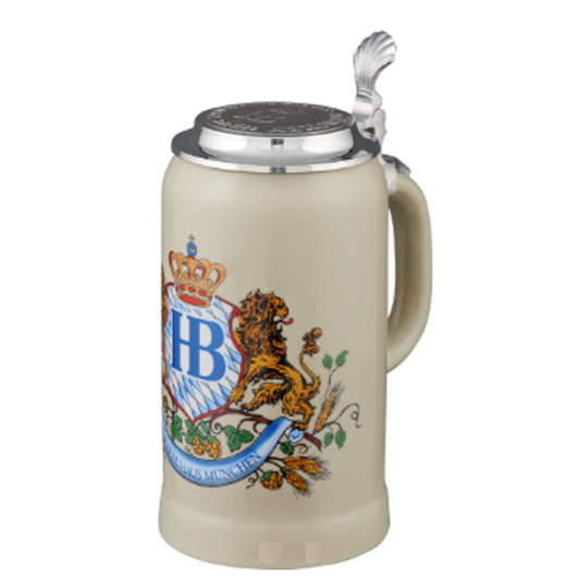 Hofbräuhaus München Stein "Löwendekor" with lid 1 L