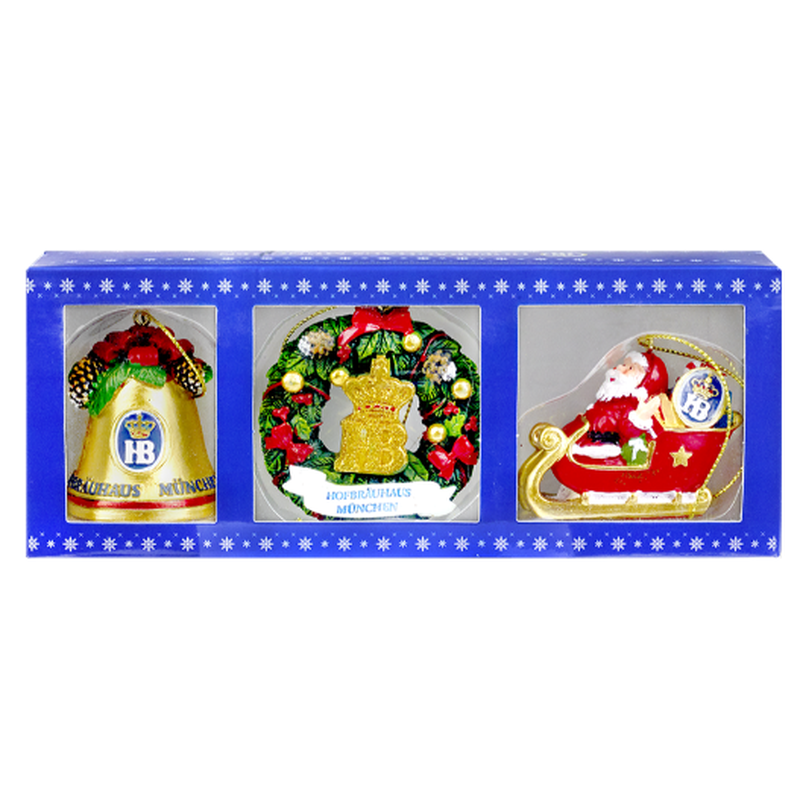 Hofbräuhaus München Christmas Ornaments „Hofbräu Weihnacht“ Set of 3