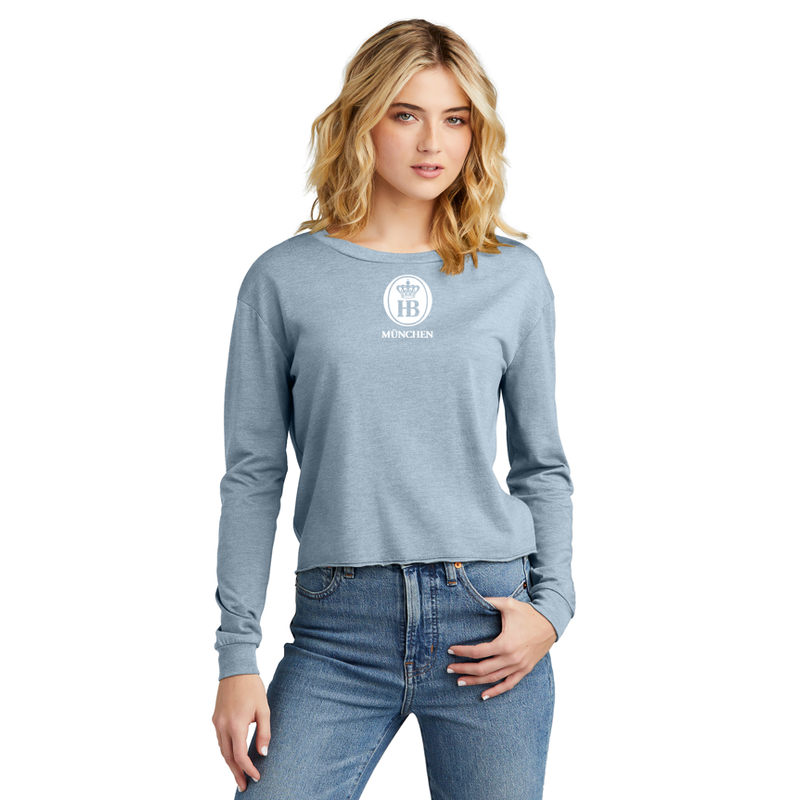 HB District® Women’s Perfect Tri® Midi Long Sleeve Tee - Flint Blue Heather