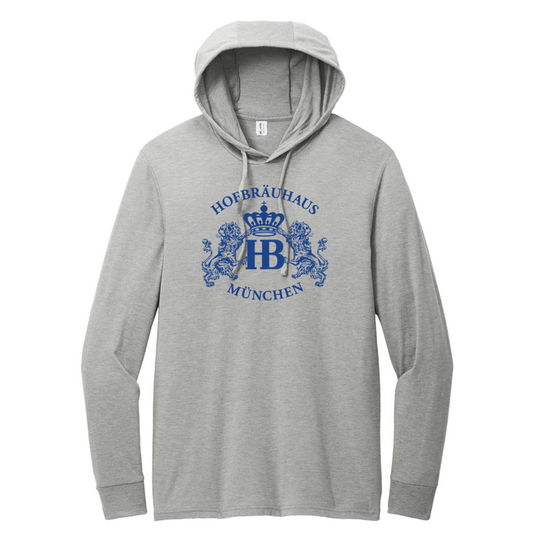 HB Allmade® Unisex Tri-Blend Lion Hoodie Tee - Aluminum Grey