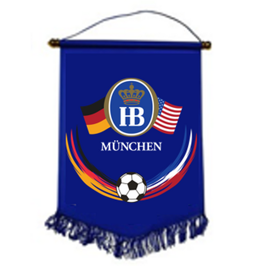 HB Custom Soccer Club Hanging Flag - HB Soccer Logo