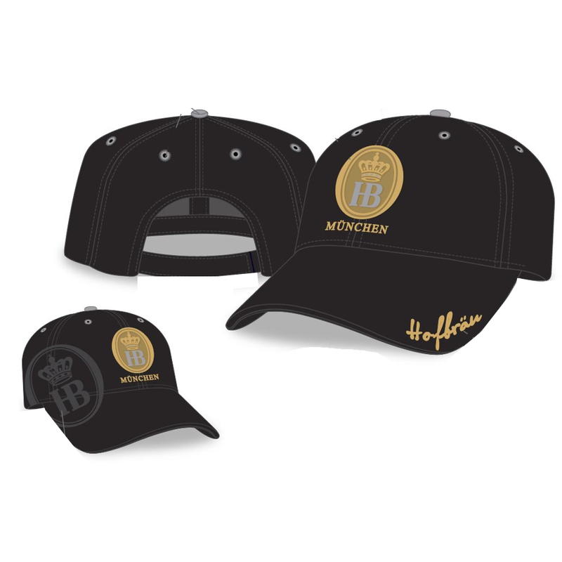 HB Double Logo Six-Panel Twill Cap - Black