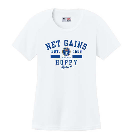 HB Ladies A4 Cooling Performance Short Sleeve Tee - NET GAINS - WHITE