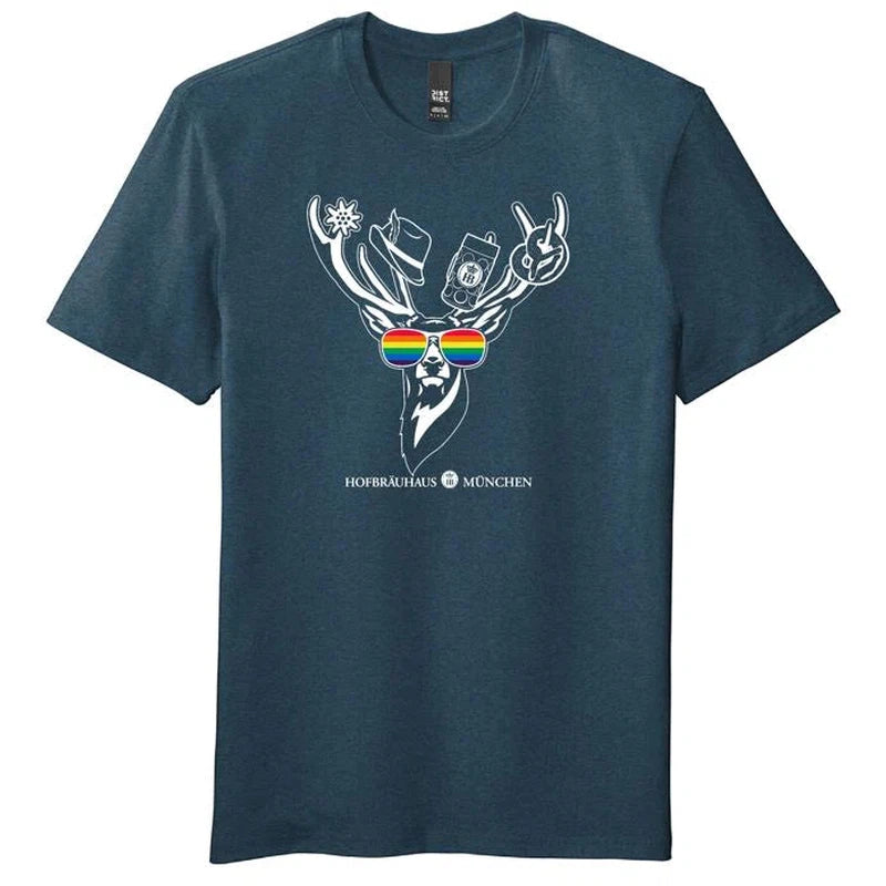 HB Rainbow Sunglass Beer FLEX T-Shirt -Heathered Neptune Blue